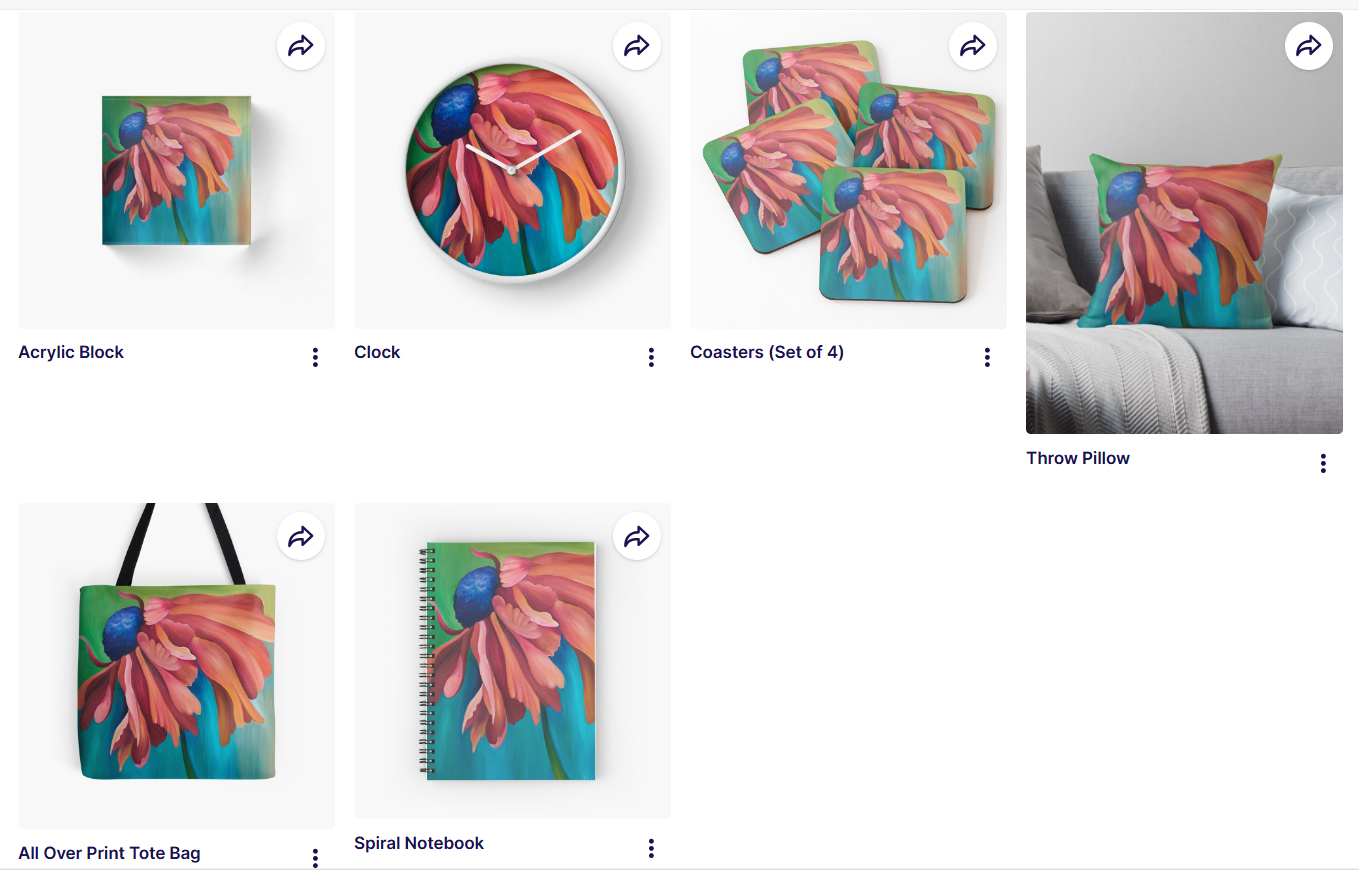 helenium flower on notebooks, bags and clock